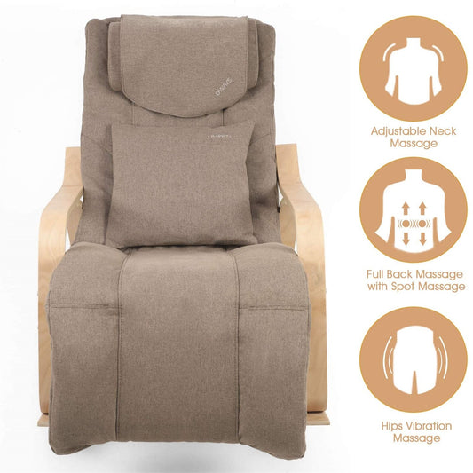 Lounge Shiatsu Massage Rocking Chair With Removable Cushion Cover OWAYS