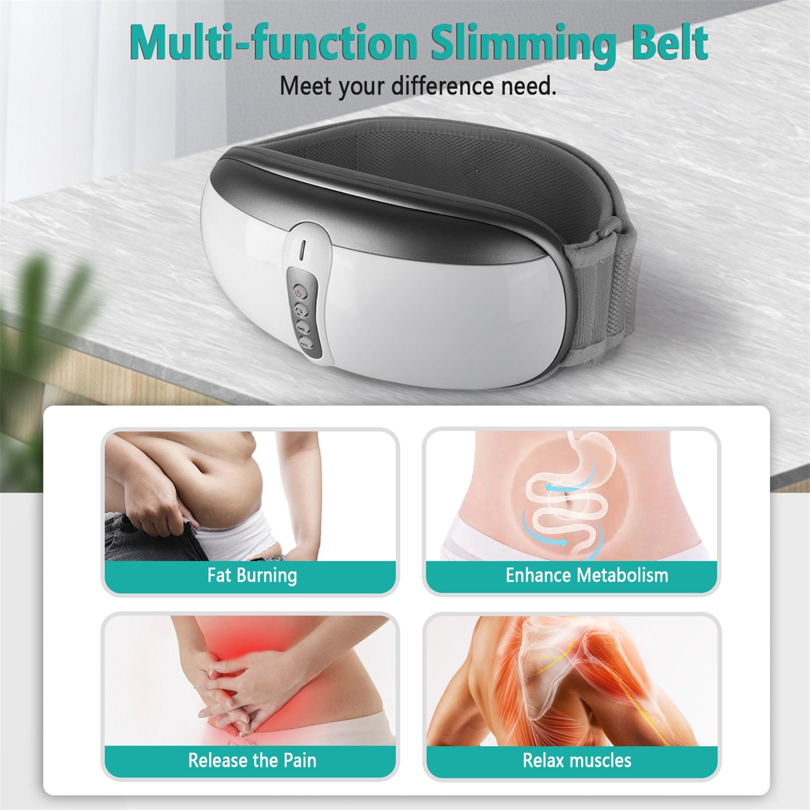 Slimming Belt, Weight Loss Machine for Women,Wireless Slimming Belt,Weight  Loss Fat Burning Adjustable Vibration Abdominal Massager Belly Fat Burner