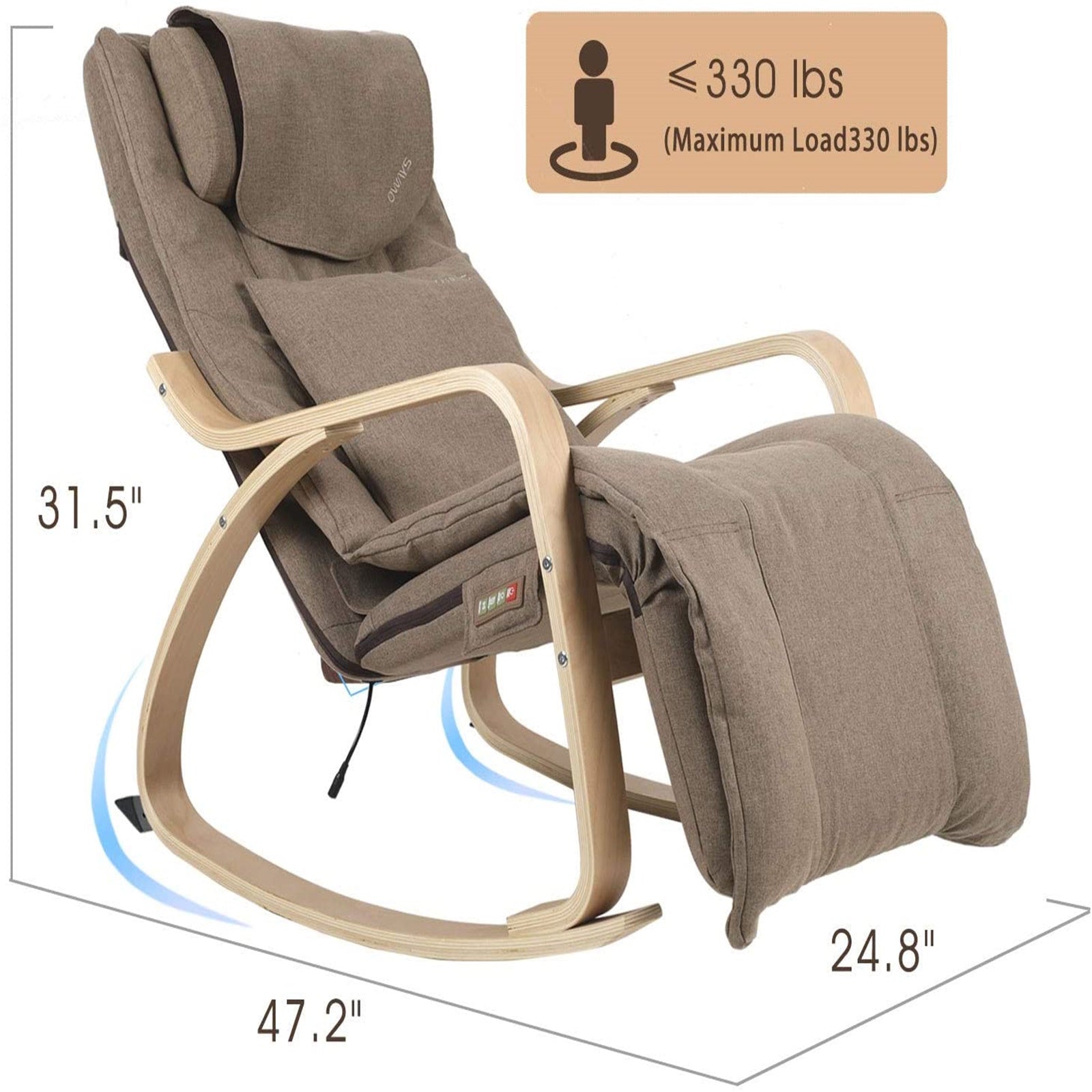 Oways Massage Rocking Chair Top Lounge Shiatsu Massage Rocking